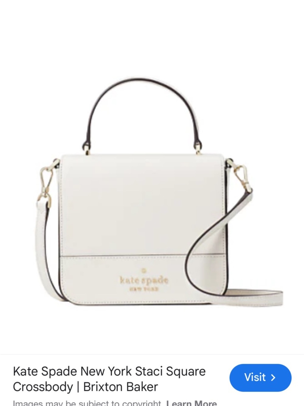 kate spade Ivory Staci Square Crossbody with Top Handle